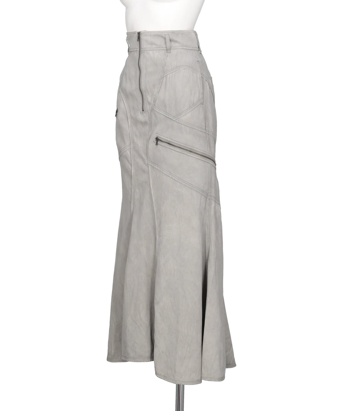 PIGMENT WASHED ZIP PANEL MERMAID SKIRT