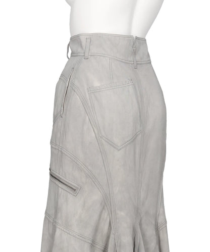 PIGMENT WASHED ZIP PANEL MERMAID SKIRT