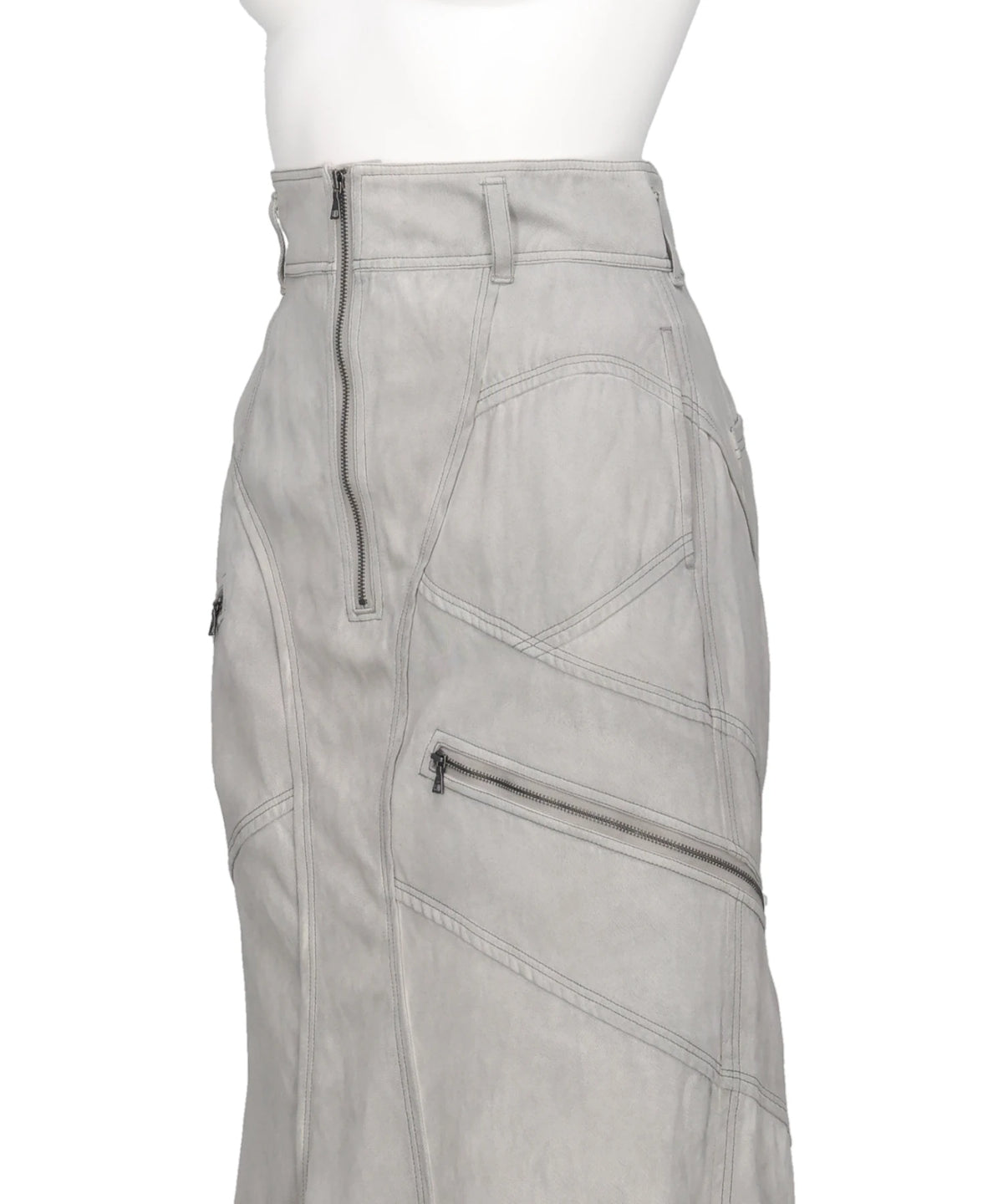 PIGMENT WASHED ZIP PANEL MERMAID SKIRT