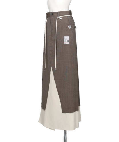 WOOL SLACKS COMBINED SKIRT