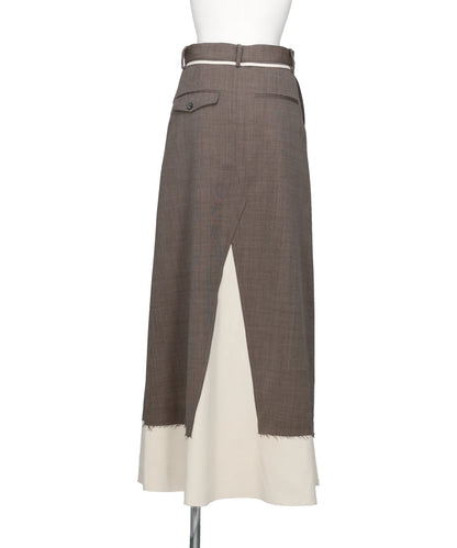 WOOL SLACKS COMBINED SKIRT