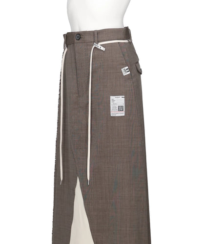 WOOL SLACKS COMBINED SKIRT