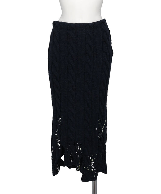 pillings(ピリングス)PS26AW-007 DISTRESSED KNIT SKIRT