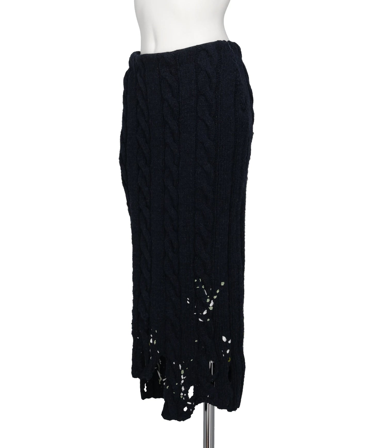 PS26AW-007 DISTRESSED KNIT SKIRT