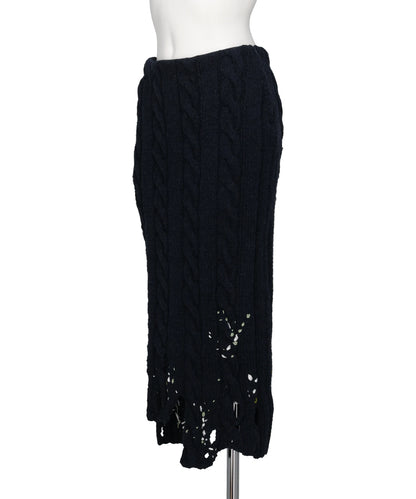 PS26AW-007 DISTRESSED KNIT SKIRT