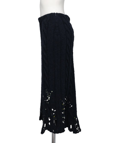PS26AW-007 DISTRESSED KNIT SKIRT