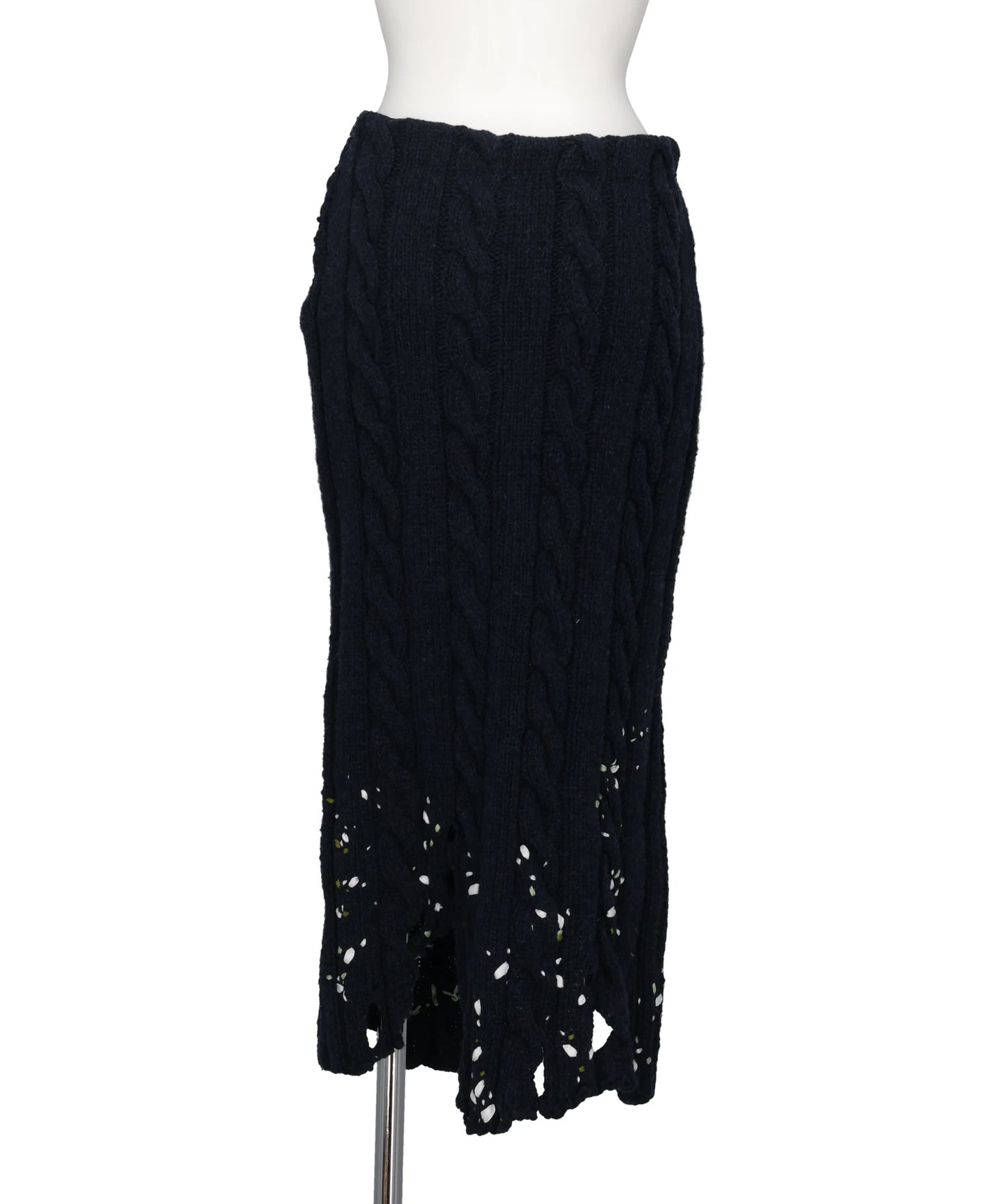 PS26AW-007 DISTRESSED KNIT SKIRT