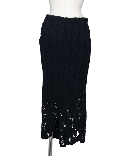 PS26AW-007 DISTRESSED KNIT SKIRT