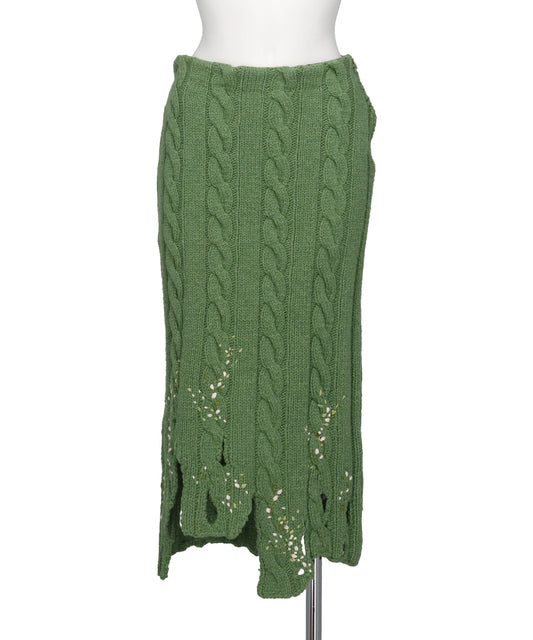 pillings(ピリングス)PS26AW-007 DISTRESSED KNIT SKIRT