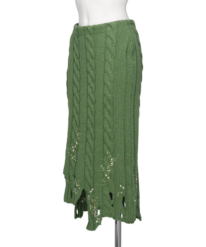 PS26AW-007 DISTRESSED KNIT SKIRT