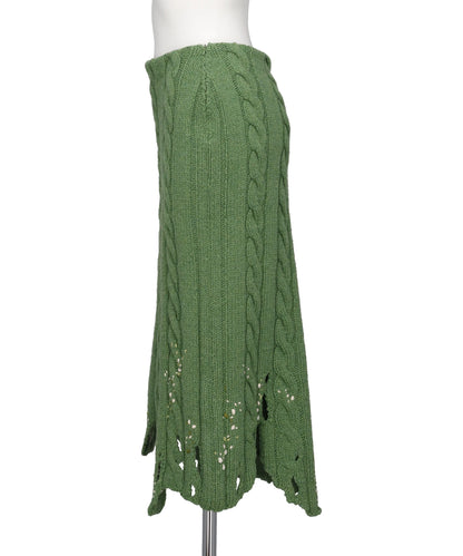 PS26AW-007 DISTRESSED KNIT SKIRT