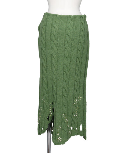 PS26AW-007 DISTRESSED KNIT SKIRT