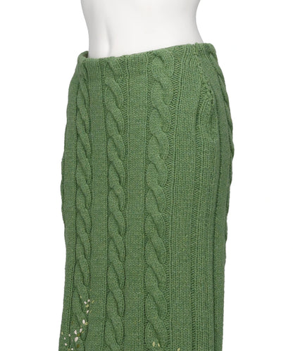 PS26AW-007 DISTRESSED KNIT SKIRT