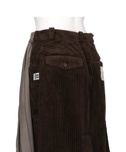 COMBINED PLEATS×CORDUROY SKIRT