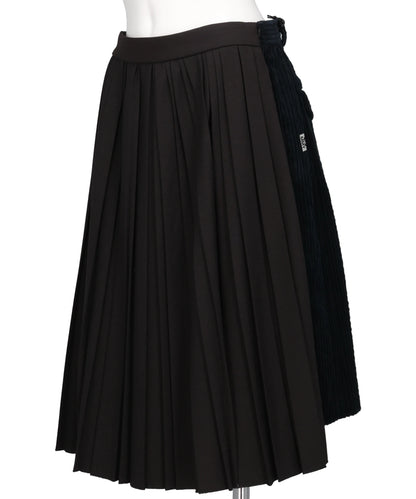 COMBINED PLEATS×CORDUROY SKIRT