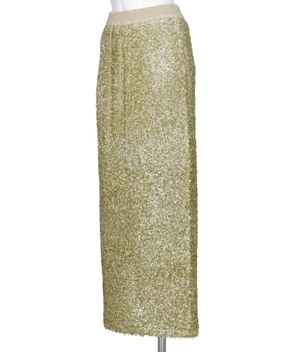 GLITTER TAPE YARN KNIT SKIRT