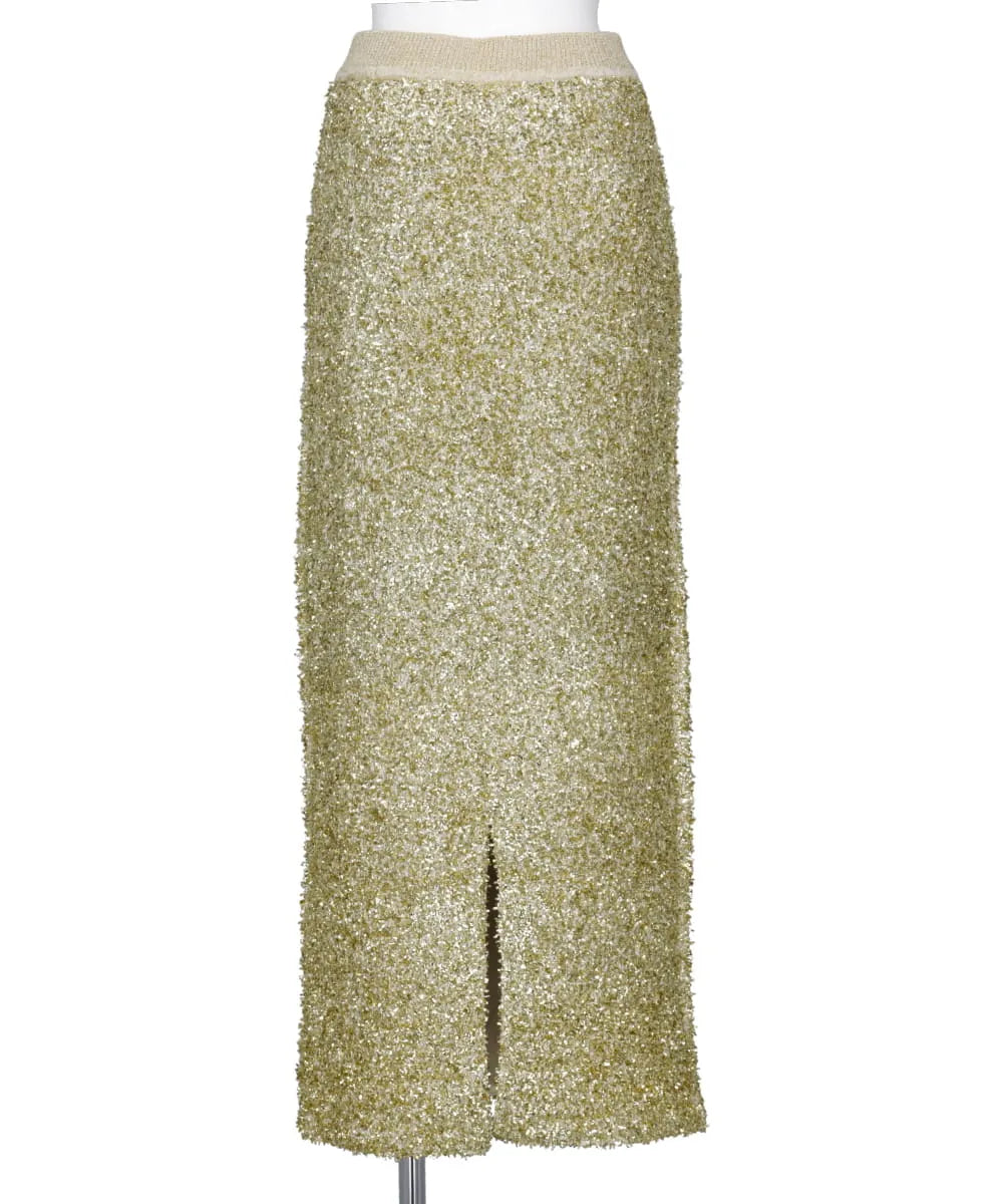 GLITTER TAPE YARN KNIT SKIRT