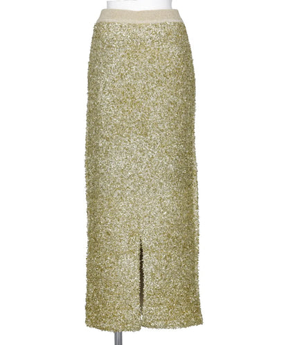 GLITTER TAPE YARN KNIT SKIRT