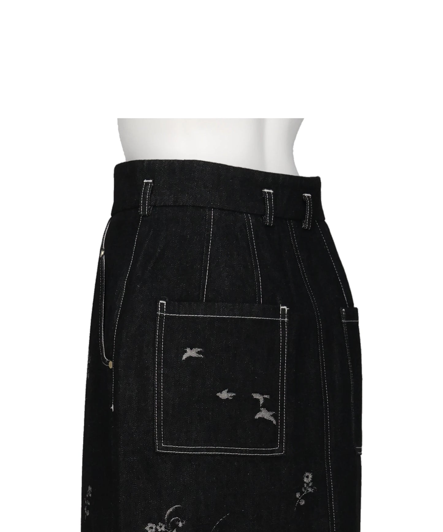 NATURE PATTERN JACQUARD DENIM SKIRT