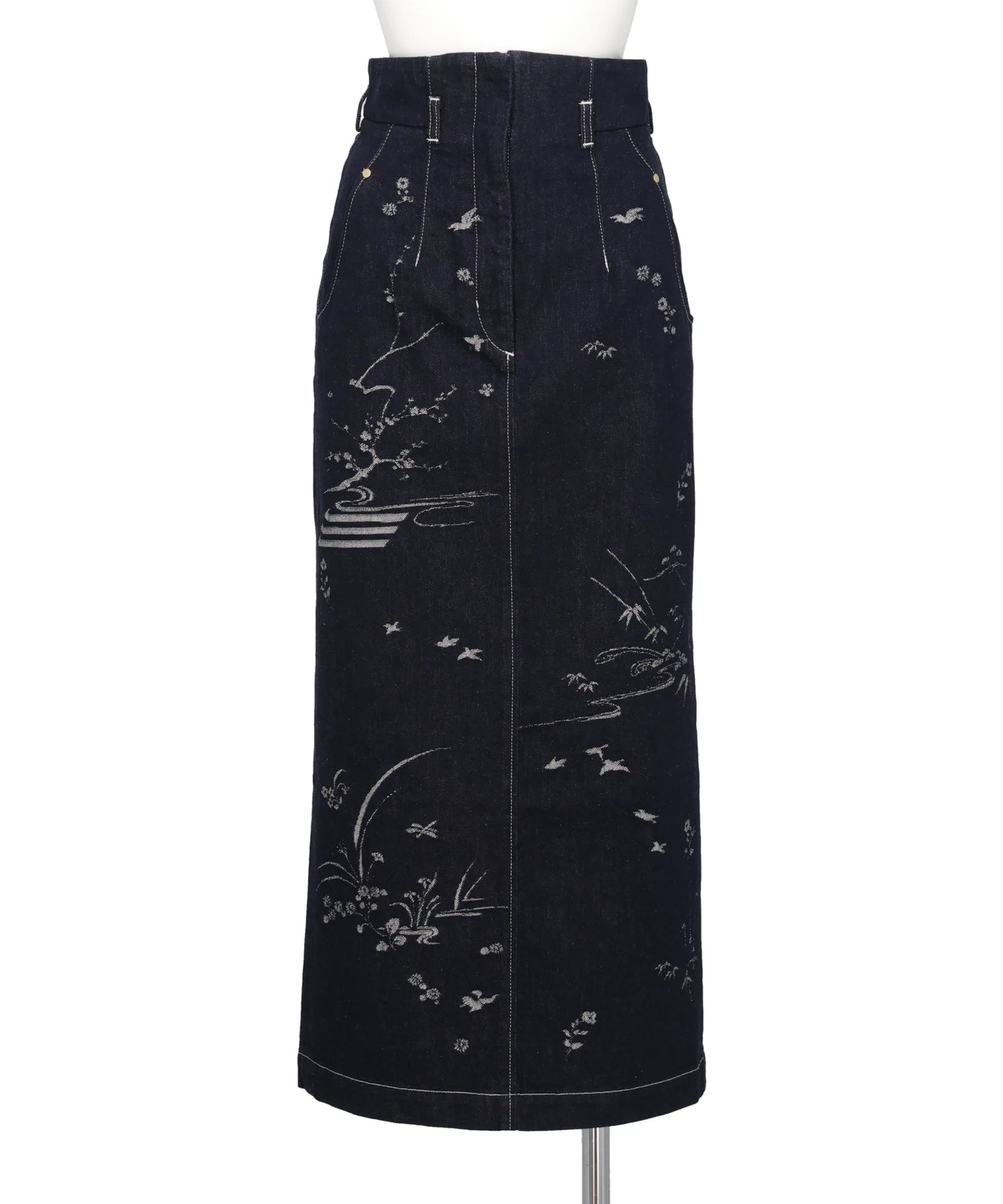 Mame Kurogouchi(マメクロゴウチ) NATURE PATTERN JACQUARD DENIM SKIRT