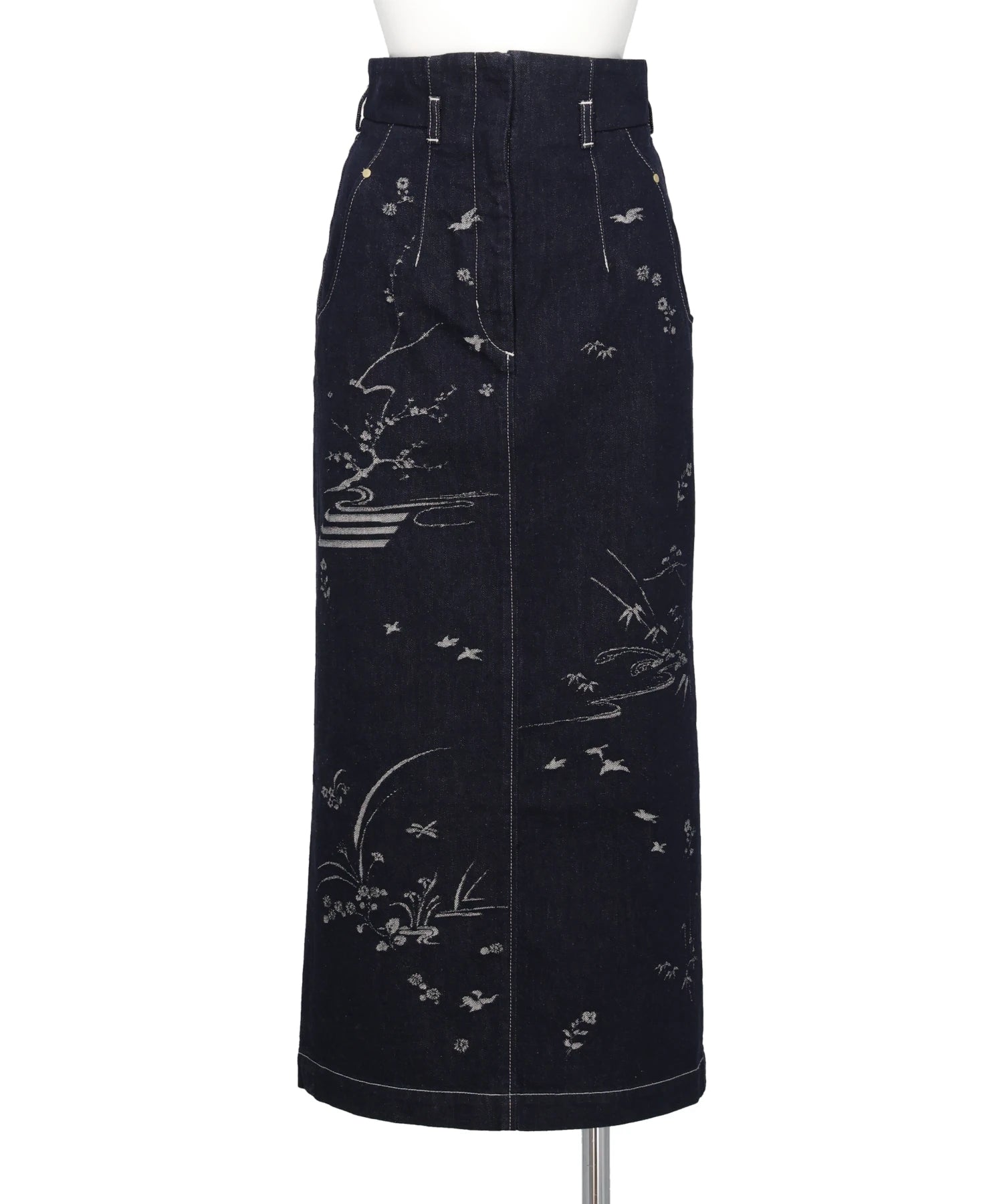 Mame Kurogouchi(マメクロゴウチ) NATURE PATTERN JACQUARD DENIM SKIRT