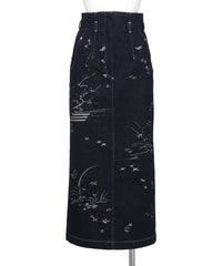 Mame Kurogouchi(マメクロゴウチ) NATURE PATTERN JACQUARD DENIM SKIRT