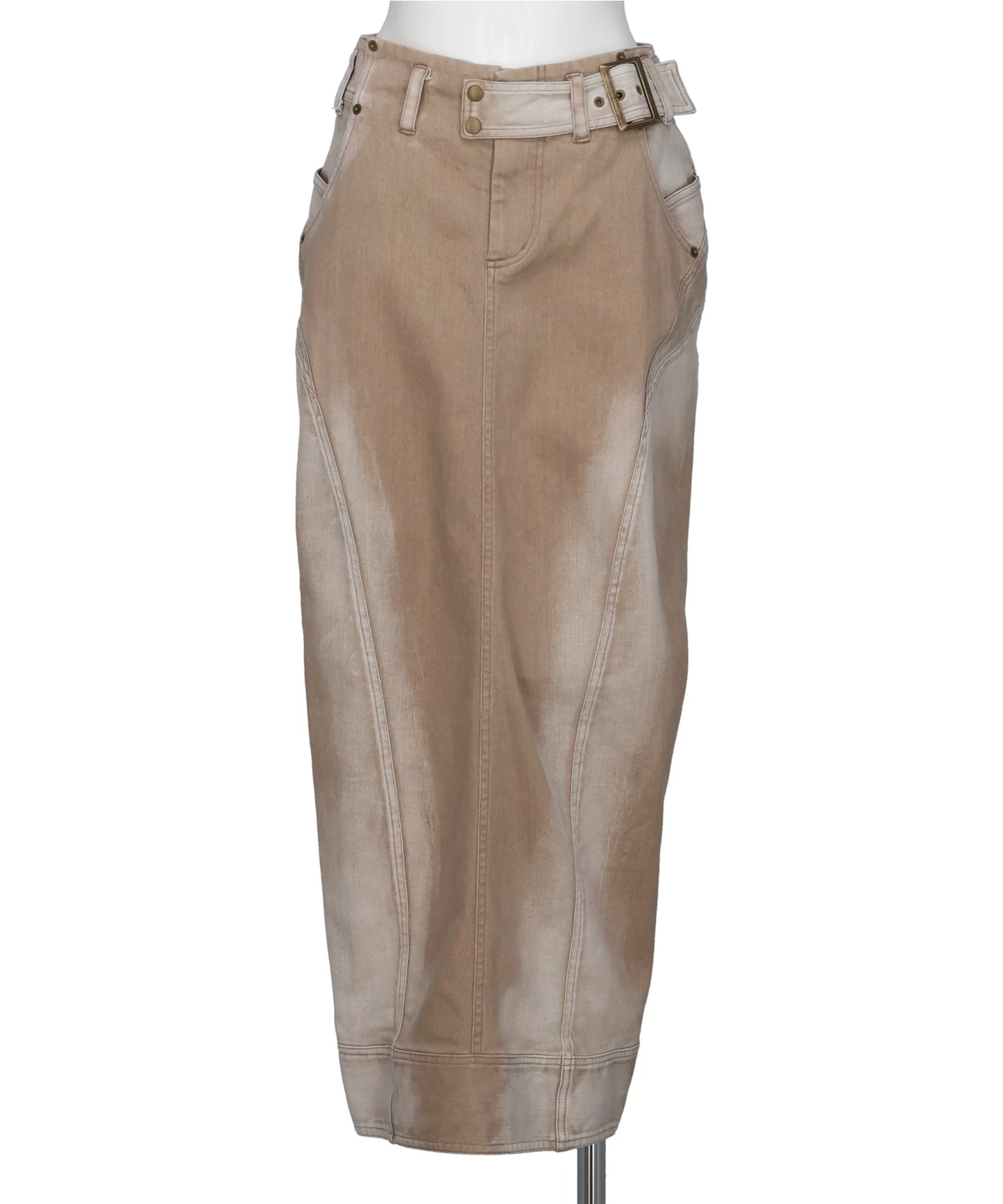 LOW-RISE DENIM PENCIL SKIRT