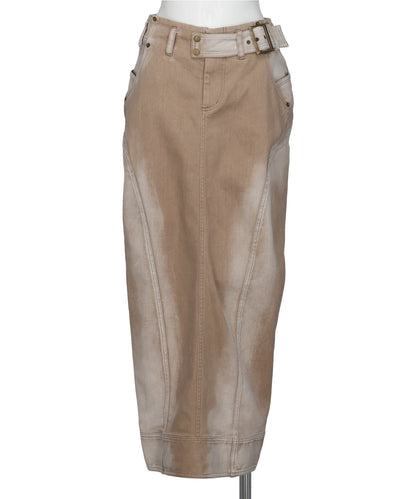 LOW-RISE DENIM PENCIL SKIRT