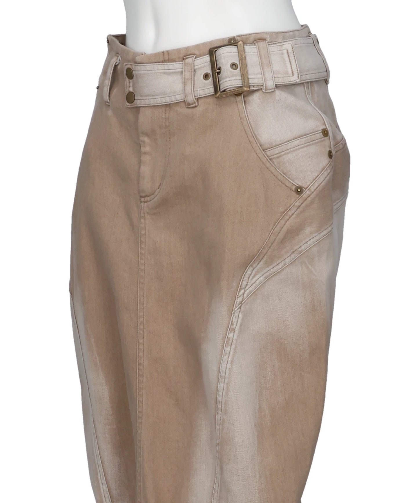 LOW-RISE DENIM PENCIL SKIRT