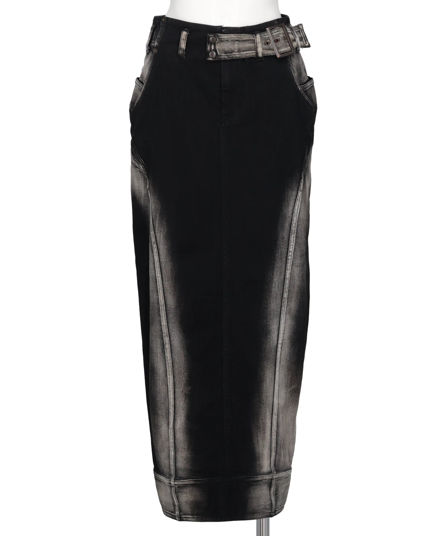 LOW-RISE DENIM PENCIL SKIRT