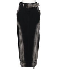 LOW-RISE DENIM PENCIL SKIRT