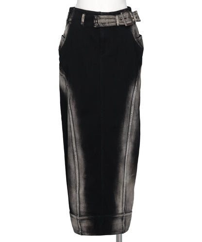 LOW-RISE DENIM PENCIL SKIRT