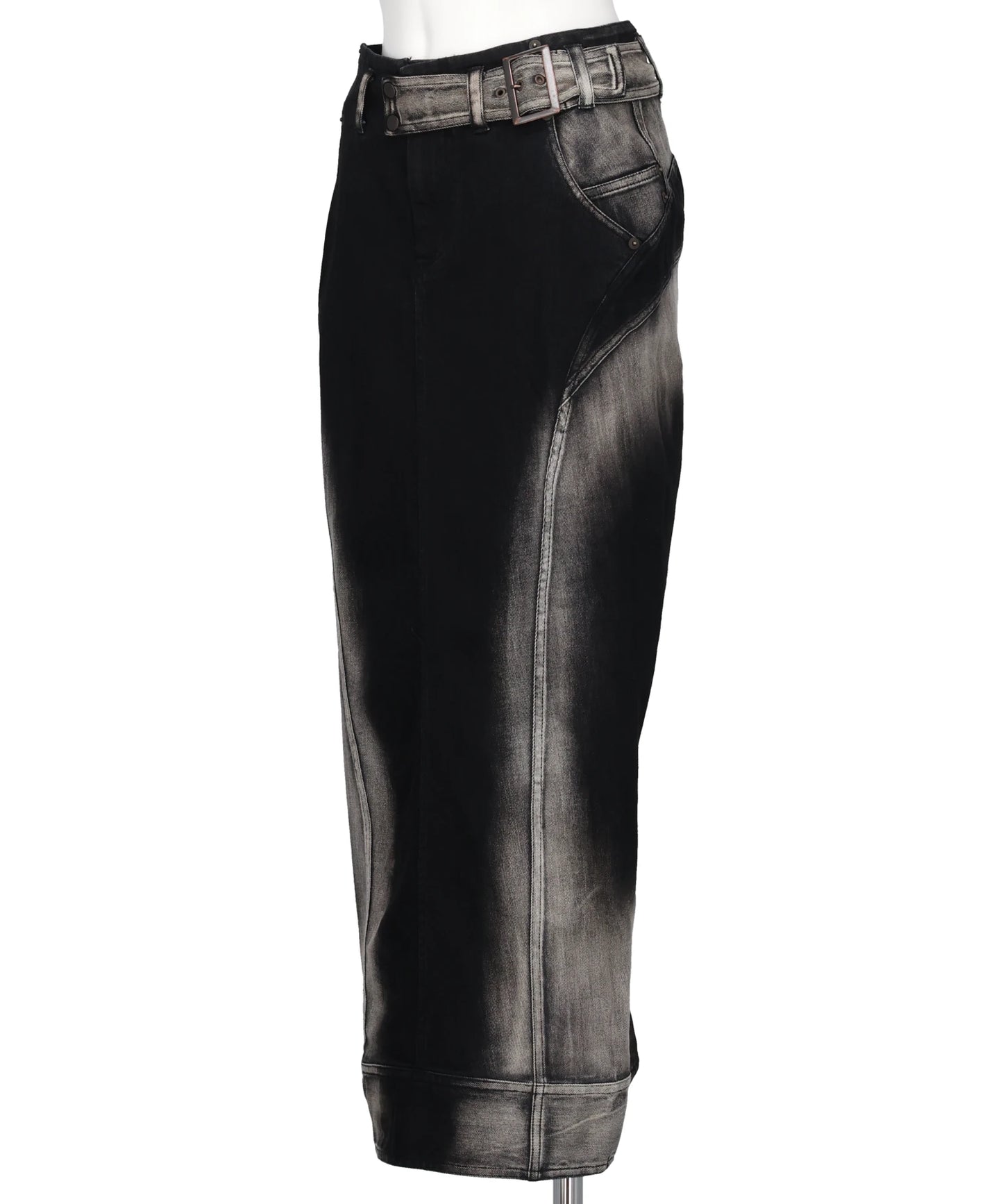 LOW-RISE DENIM PENCIL SKIRT