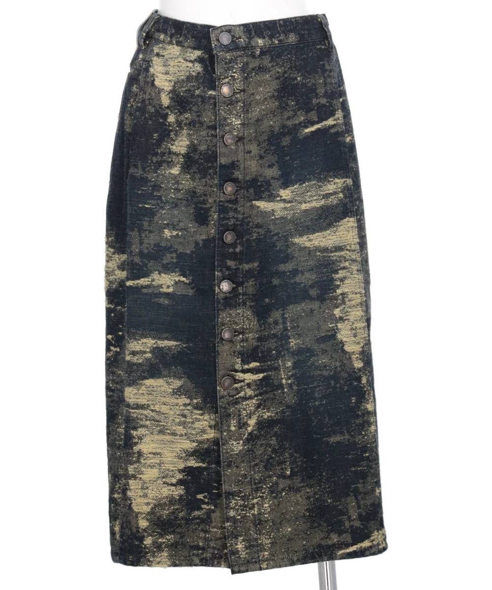 DENIM SKIRT - INDIGO BEIGE