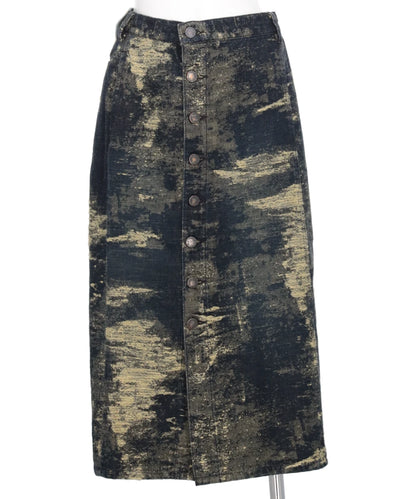 DENIM SKIRT - INDIGO BEIGE