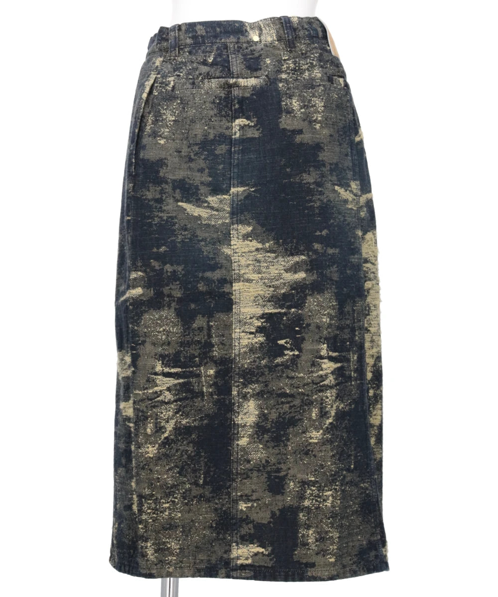 DENIM SKIRT - INDIGO BEIGE