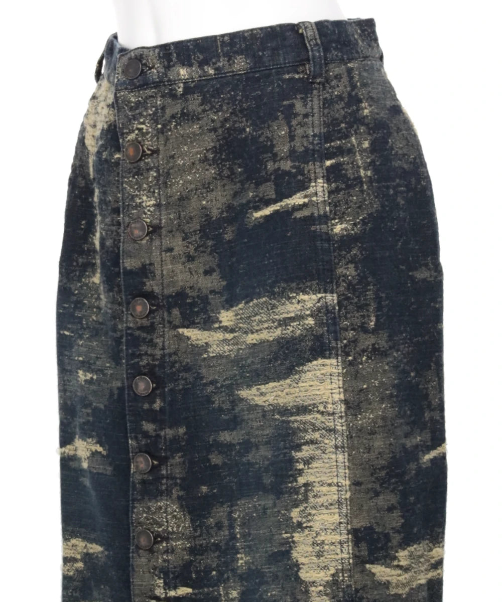 DENIM SKIRT - INDIGO BEIGE