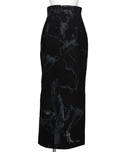 DENIM FASCIA MAPPING SKIRT