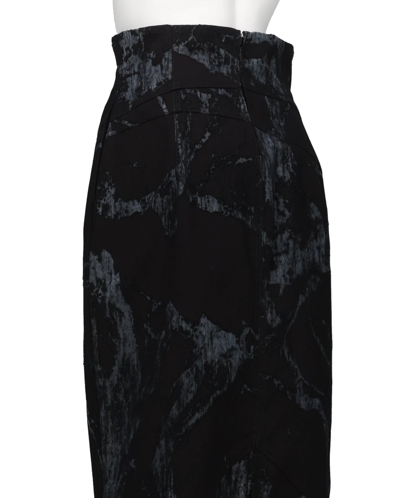 DENIM FASCIA MAPPING SKIRT