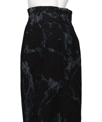 DENIM FASCIA MAPPING SKIRT