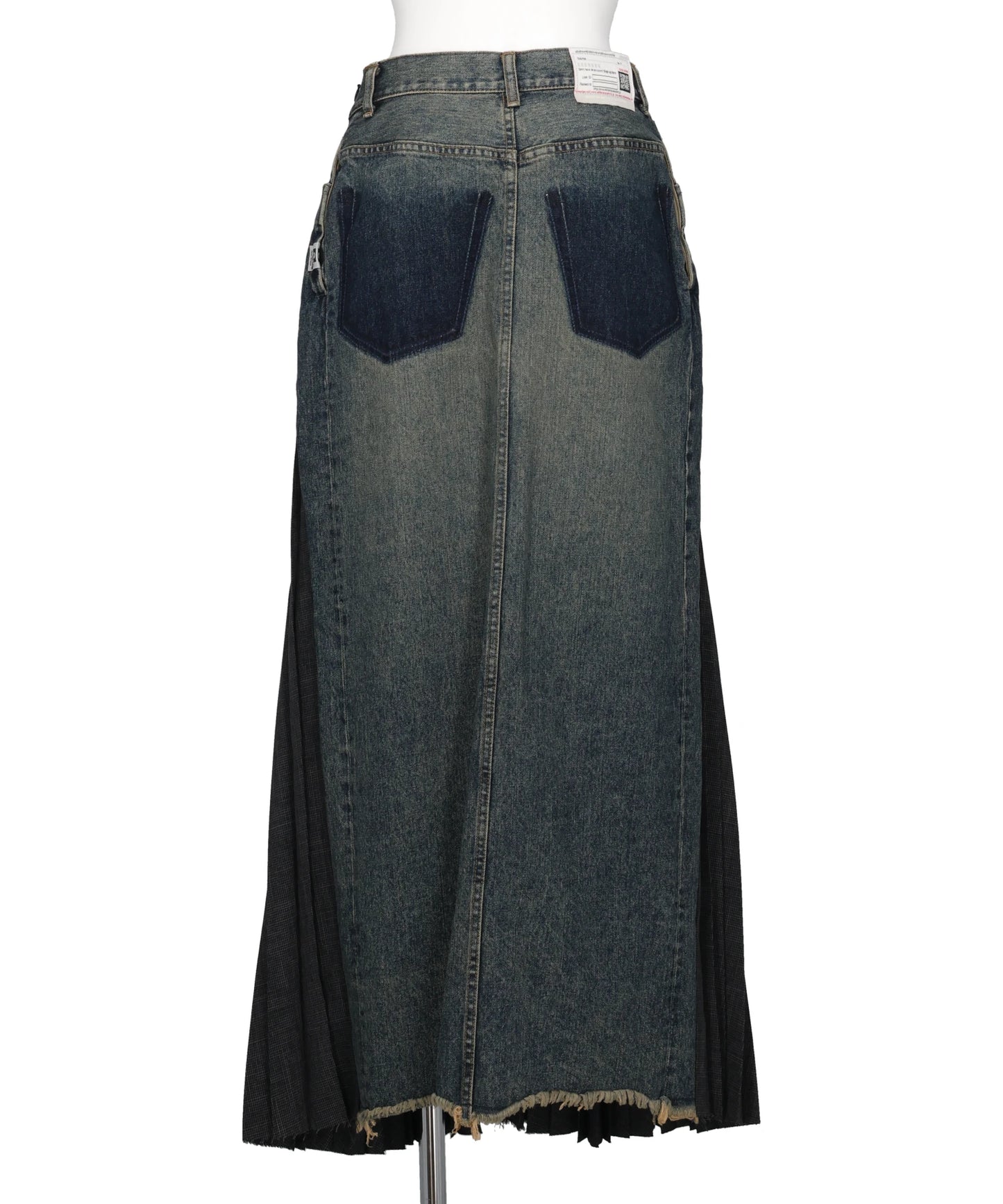 COMBINED PLEATS×DENIM SKIRT