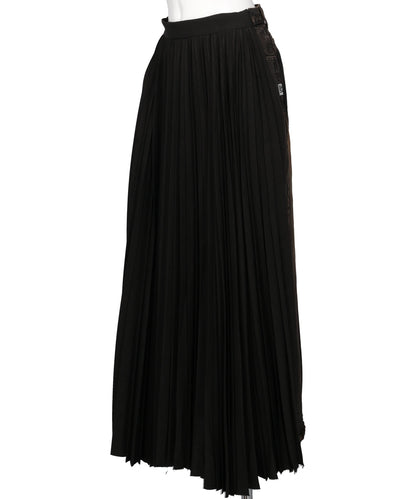 COMBINED PLEATS×DENIM SKIRT
