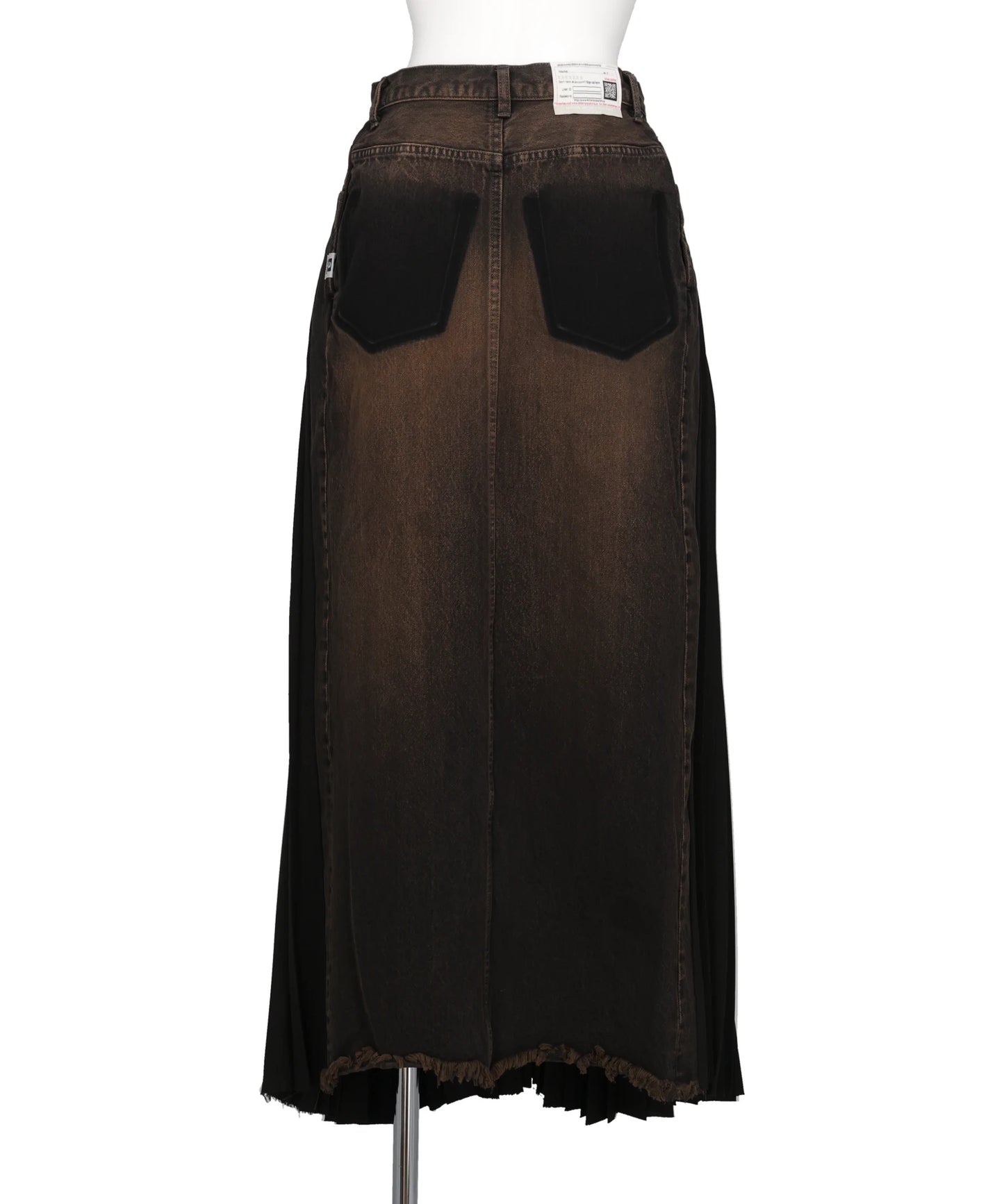 COMBINED PLEATS×DENIM SKIRT