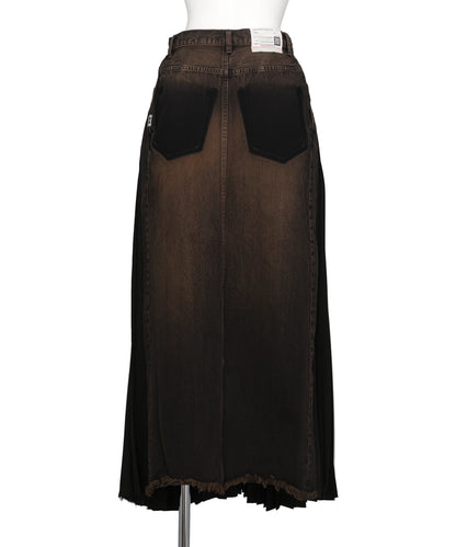 COMBINED PLEATS×DENIM SKIRT