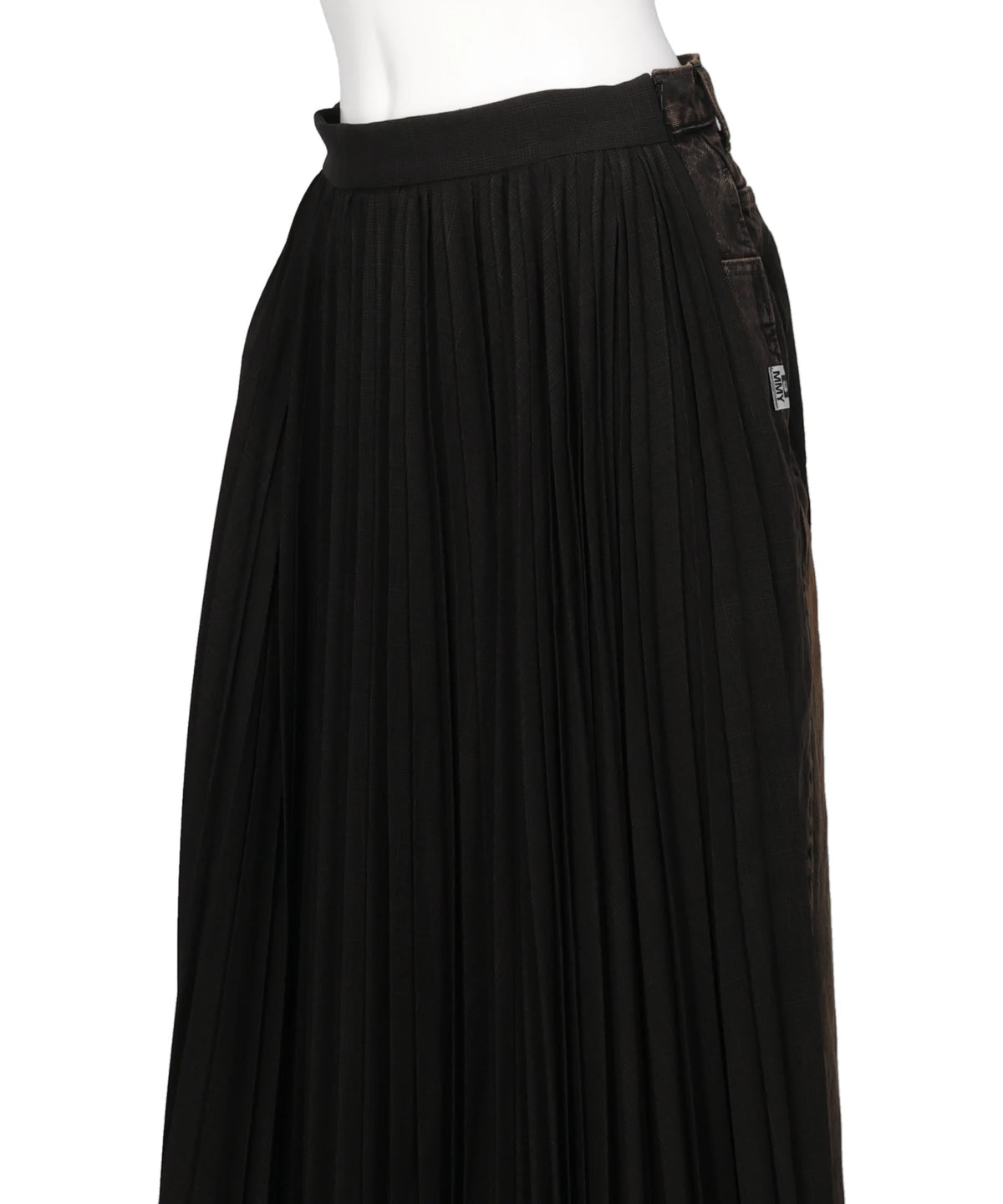 COMBINED PLEATS×DENIM SKIRT