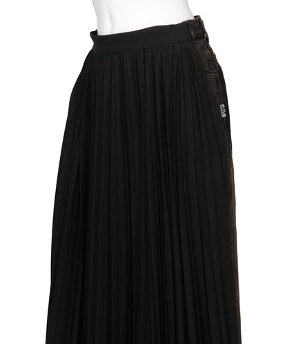 COMBINED PLEATS×DENIM SKIRT