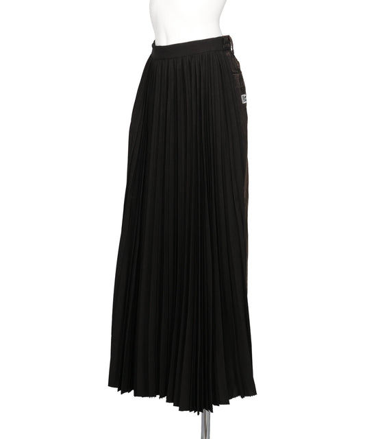COMBINED PLEATS×DENIM SKIRT