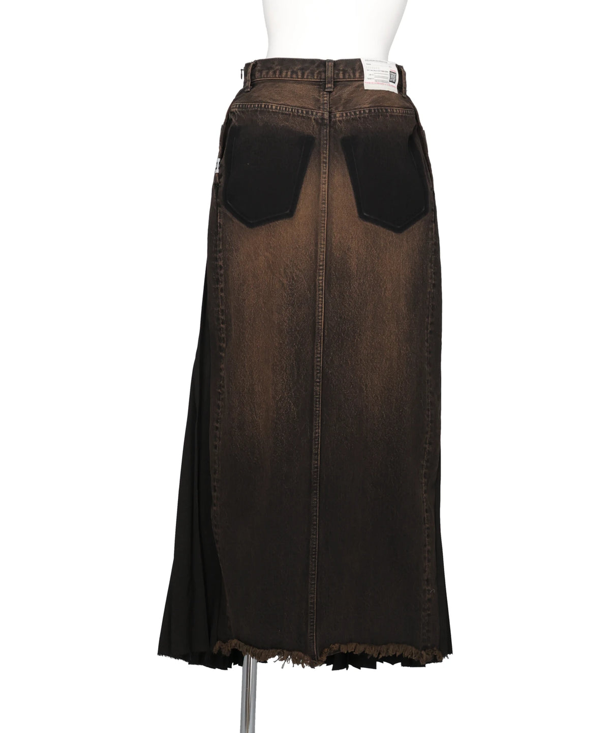 COMBINED PLEATS×DENIM SKIRT