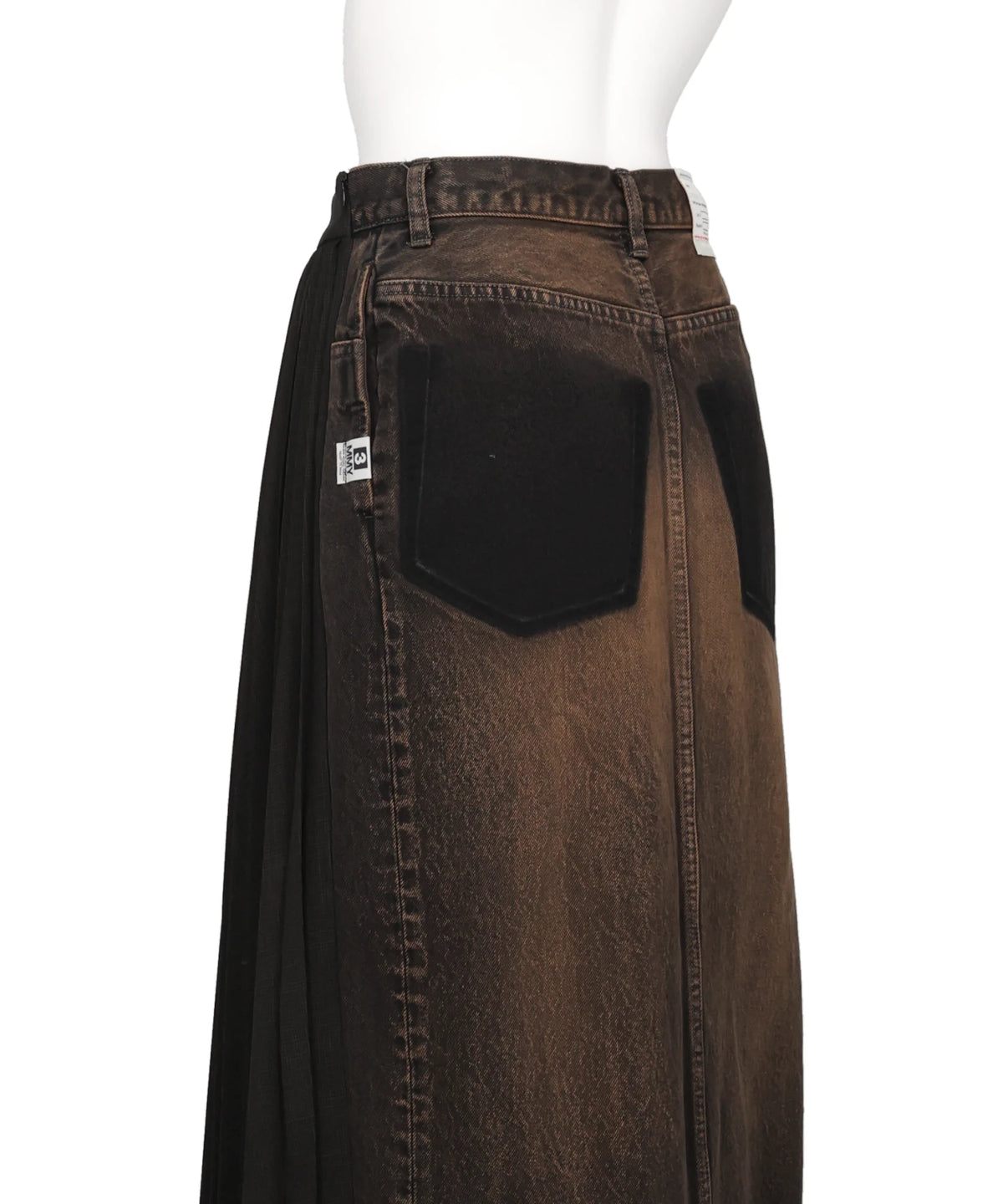COMBINED PLEATS×DENIM SKIRT