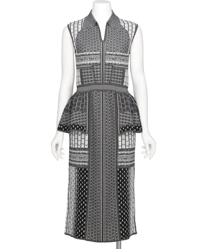 GEOMETRIC PATTERN KNITTED DRESS